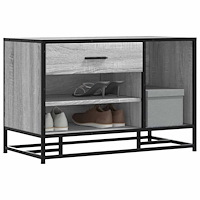 vidaXL Skobänk grå sonoma 80x40x53,5 cm konstruerat trä och metall