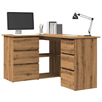 vidaXL Hörnskrivbord artisan ek 145x100x76 cm konstruerat trä