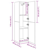 vidaXL TV-skåp åldrat trä 30,5x30x110 cm konstruerat trä