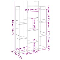 vidaXL Bokhylla artisan ek 86x25,5x140 cm konstruerat trä