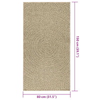 vidaXL Matta ZIZUR beige 80x150 cm jutelook inomhus och utomhus