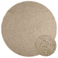 vidaXL Matta ZIZUR beige Ø 160 cm jutelook inomhus och utomhus