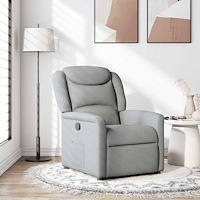 vidaXL Reclinerfåtölj ljusgrå tyg