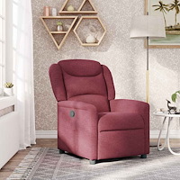 vidaXL Reclinerfåtölj vinröd tyg