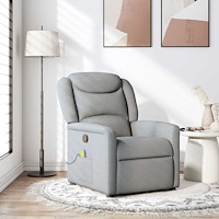 vidaXL Massagefåtölj ljusgrå tyg
