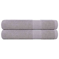 vidaXL Handdukar 2 st grå 100x200 cm 360 gsm 100% bomull