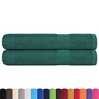 vidaXL Bastuhanddukar 2 st grön 80x200 cm 360 gsm 100% bomull