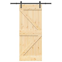 vidaXL Skjutdörr med beslag 85x210 cm massiv furu