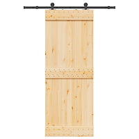 vidaXL Skjutdörr med beslag 80x210 cm massiv furu