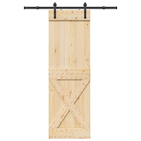 vidaXL Skjutdörr med beslag 70x210 cm massiv furu