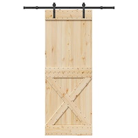 vidaXL Skjutdörr med beslag 85x210 cm massiv furu