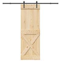 vidaXL Skjutdörr med beslag 80x210 cm massiv furu