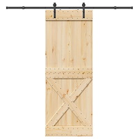 vidaXL Skjutdörr med beslag 85x210 cm massiv furu