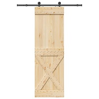 vidaXL Skjutdörr med beslag 70x210 cm massiv furu