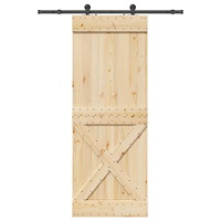 vidaXL Skjutdörr med beslag 85x210 cm massiv furu