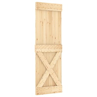 vidaXL Skjutdörr med beslag 70x210 cm massiv furu
