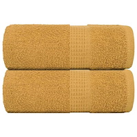 vidaXL Gästhanddukar 2 st guld 30x50 cm 360 gsm 100% bomull