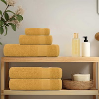 vidaXL Gästhanddukar 4 st guld 30x50 cm 360 gsm 100% bomull