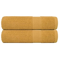 vidaXL Handdukar 2 st guld 50x100 cm 360 gsm 100% bomull