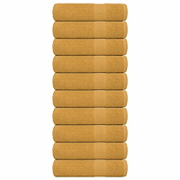 vidaXL Handdukar 10 st guld 50x100 cm 360 gsm 100% bomull