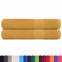 vidaXL Bastuhanddukar 2 st guld 80x200 cm 360 gsm 100% bomull