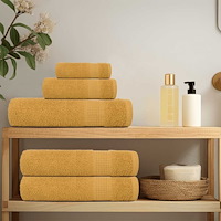 vidaXL Bastuhanddukar 2 st guld 80x200 cm 360 gsm 100% bomull