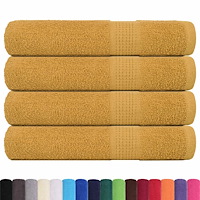 vidaXL Bastuhanddukar 4 st guld 80x200 cm 360 gsm 100% bomull