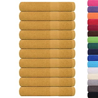 vidaXL Bastuhanddukar 10 st guld 80x200 cm 360 gsm 100% bomull