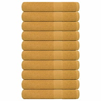 vidaXL Handdukar 10 st guld 100x200 cm 360 gsm 100% bomull