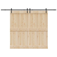 vidaXL Skjutdörrsbeslag 305 cm stål svart