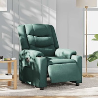 vidaXL Elektrisk reclinerfåtölj mörkgrön tyg