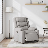 vidaXL Elektrisk reclinerfåtölj molngrå tyg