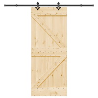 vidaXL Skjutdörr med beslag 85x210 cm massiv furu