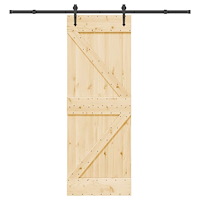 vidaXL Skjutdörr med beslag 70x210 cm massiv furu