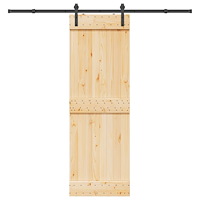 vidaXL Skjutdörr med beslag 70x210 cm massiv furu