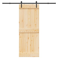 vidaXL Skjutdörr med beslag 80x210 cm massiv furu