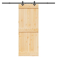 vidaXL Skjutdörr med beslag 80x210 cm massiv furu