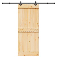 vidaXL Skjutdörr med beslag 85x210 cm massiv furu