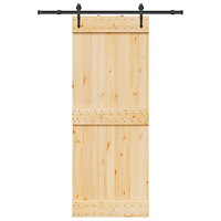 vidaXL Skjutdörr med beslag 80x210 cm massiv furu