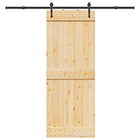 vidaXL Skjutdörr med beslag 80x210 cm massiv furu