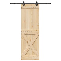 vidaXL Skjutdörr med beslag 70x210 cm massiv furu