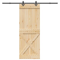 vidaXL Skjutdörr med beslag 85x210 cm massiv furu