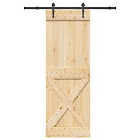 vidaXL Skjutdörr med beslag 80x210 cm massiv furu