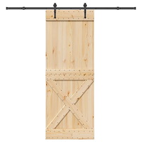 vidaXL Skjutdörr med beslag 85x210 cm massiv furu