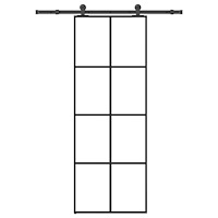 vidaXL Skjutdörr med beslagset ESG glas och aluminium 76x205 cm
