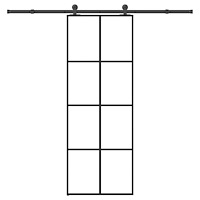 vidaXL Skjutdörr med beslagset ESG glas och aluminium 76x205 cm