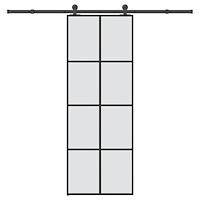vidaXL Skjutdörr med beslagset ESG glas och aluminium 76x205 cm