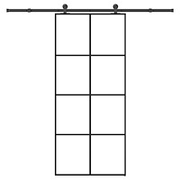 vidaXL Skjutdörr med beslagset ESG glas och aluminium 90x205 cm
