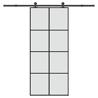 vidaXL Skjutdörr med beslagset ESG glas och aluminium 90x205 cm