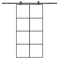 vidaXL Skjutdörr med hårdvara 102,5x205 cm ESG-glas och aluminium